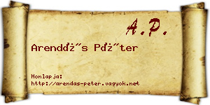 Arendás Péter névjegykártya